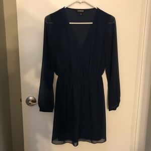Navy Blue Express Long Sleeve Dress